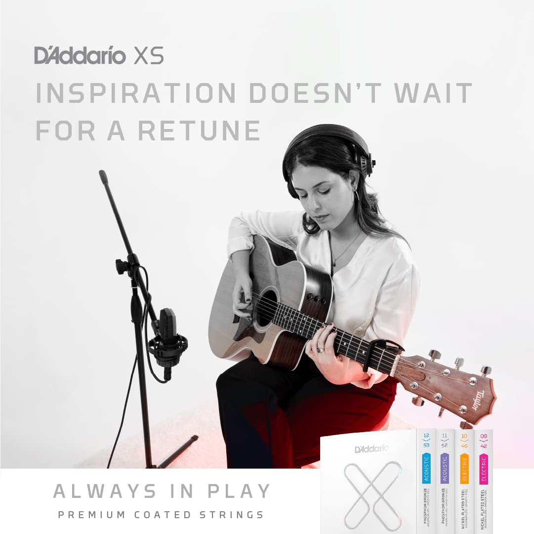 D'Addario Guitar Strings - XS Phosphor Bronze Coated Acoustic Guitar Strings - XSAPB1047 - Maximum Life with Smooth Feel & Excep